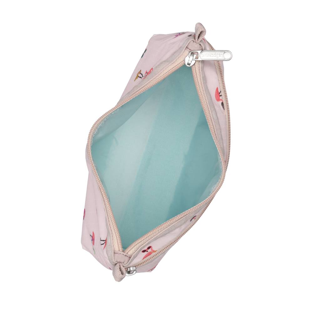 COSMETIC CLUTCH 雙層拉鍊化妝包 - 紅鶴派對