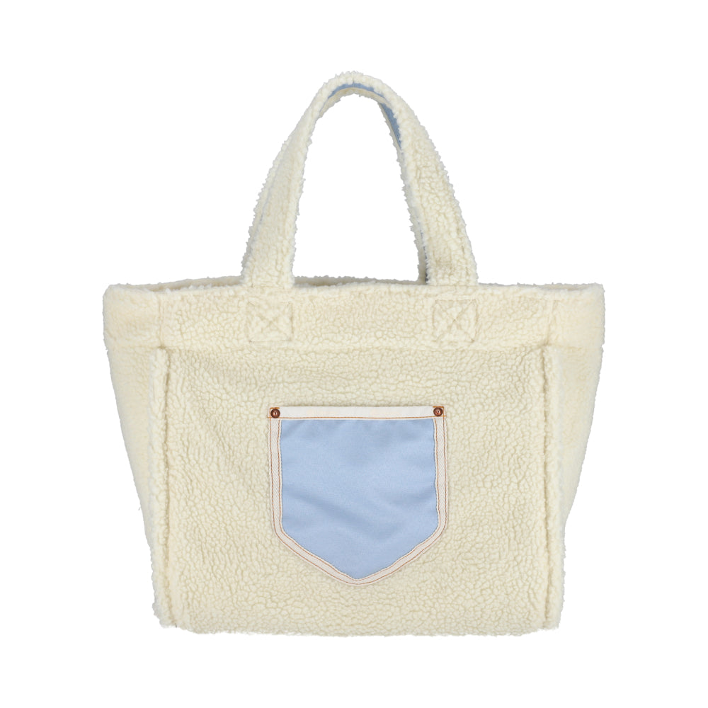 TWO WAY DENIM TOTE 兩用托特包 - 水洗丹寧/羊羔絨