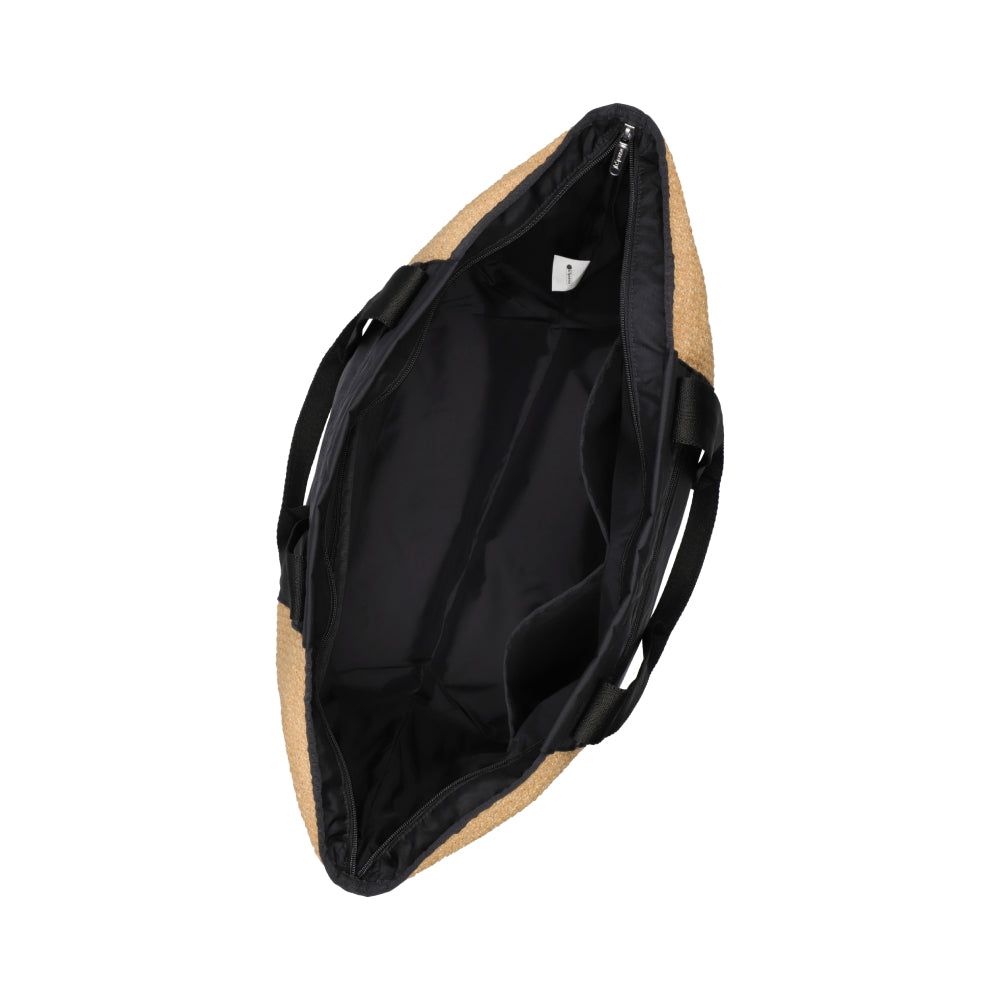 RAFFIA EAST/WEST TOTE 橫式托特包 - 拉菲永恆黑