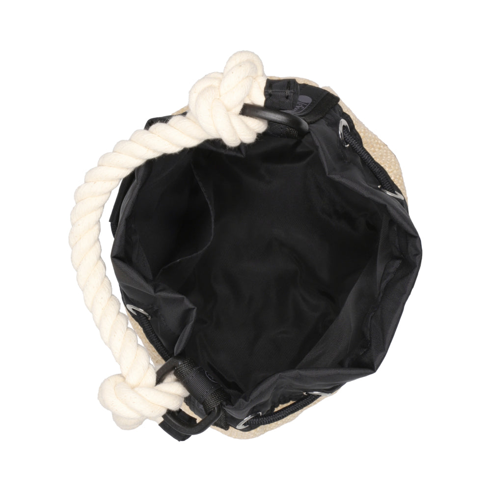 RAFFIA MINI BUCKET 迷你水桶包 - 拉菲永恆黑