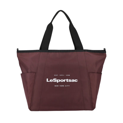 LG REVERSIBLE PKT TOTE 大型雙面托特包 - LOGO 深櫻紅
