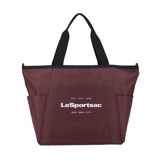 LG REVERSIBLE PKT TOTE 大型雙面托特包 - LOGO 深櫻紅
