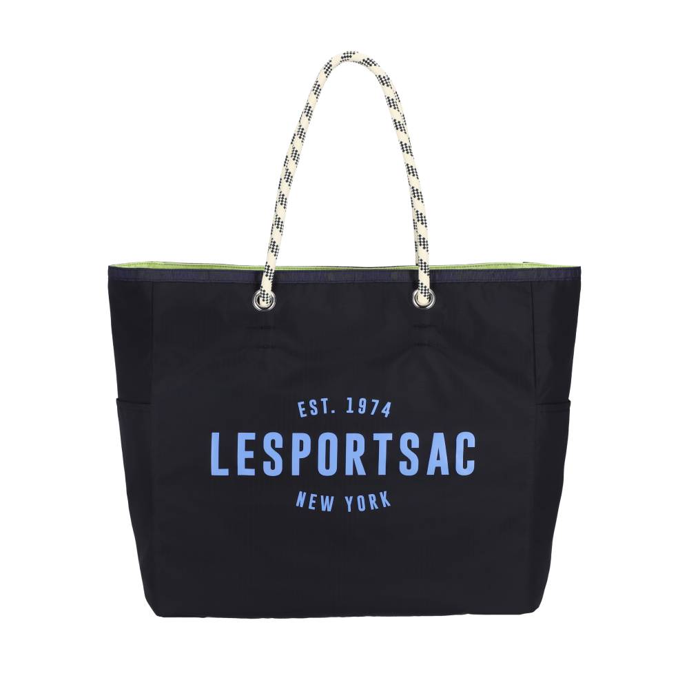 LARGE 2 WAY TOTE 大型雙面托特包 -  深海藍/青檸綠