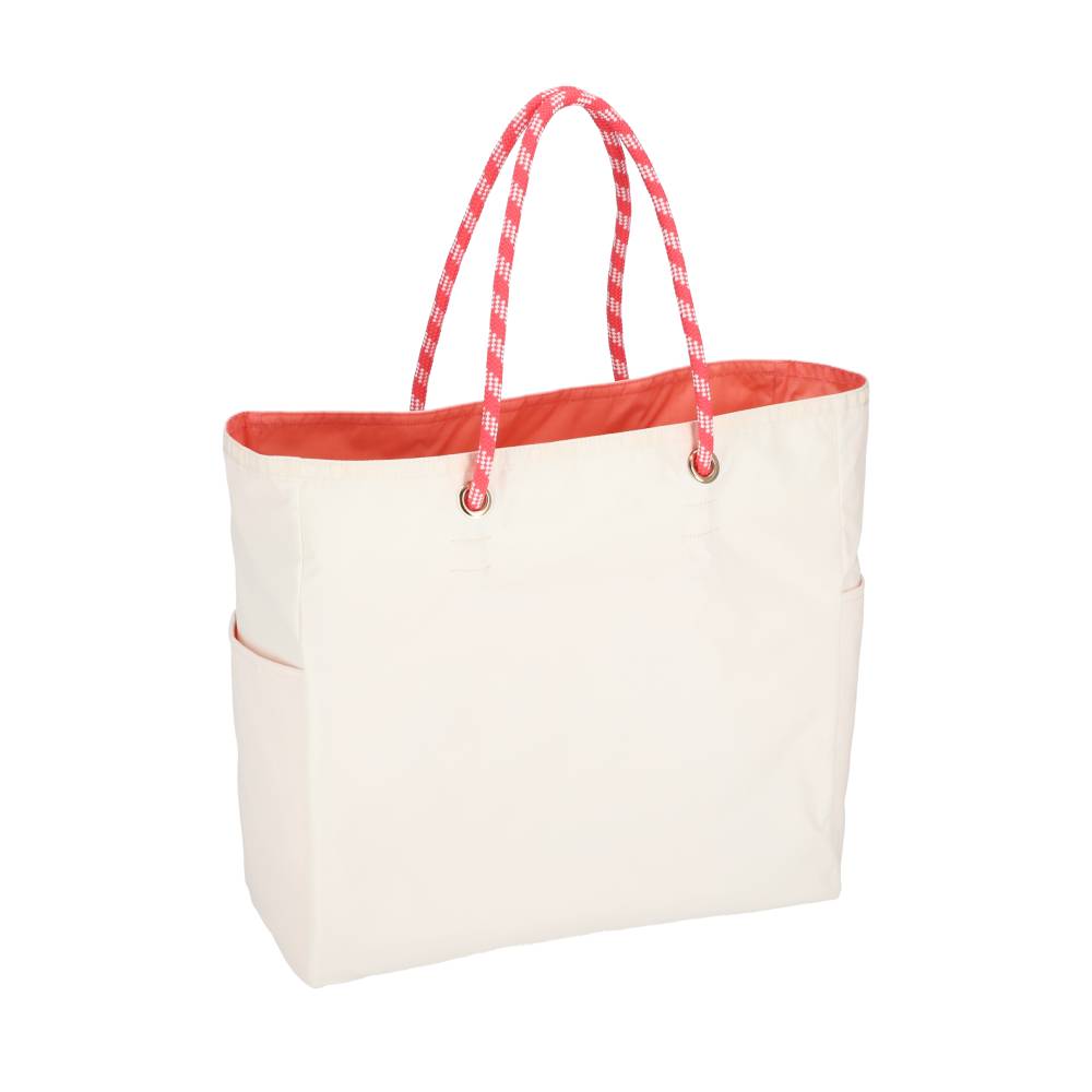 LARGE 2 WAY TOTE 大型雙面托特包 -  奶霜白/珊瑚橘