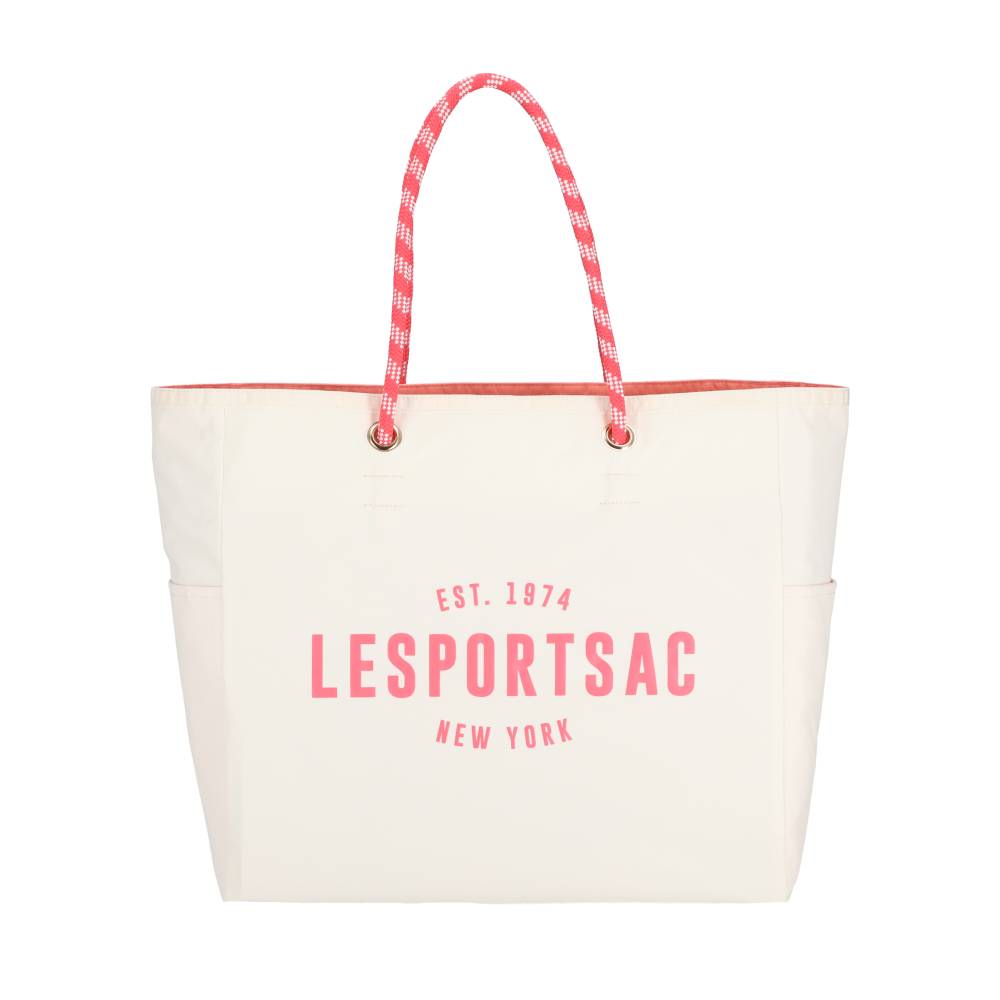 LARGE 2 WAY TOTE 大型雙面托特包 -  奶霜白/珊瑚橘
