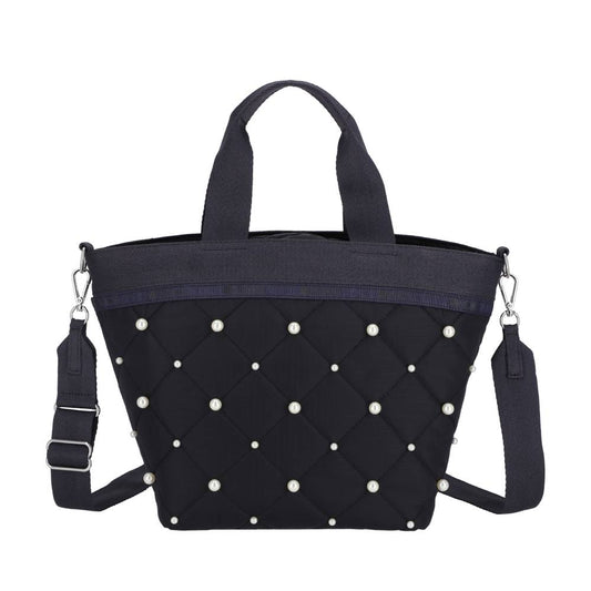 BUCKET TOTE W PEARLS 手提斜背兩用方形包 - 深海珍珠
