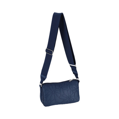 E/W DOUBLE POCKET BAG 雙口袋肩背包 - 海軍藍壓紋