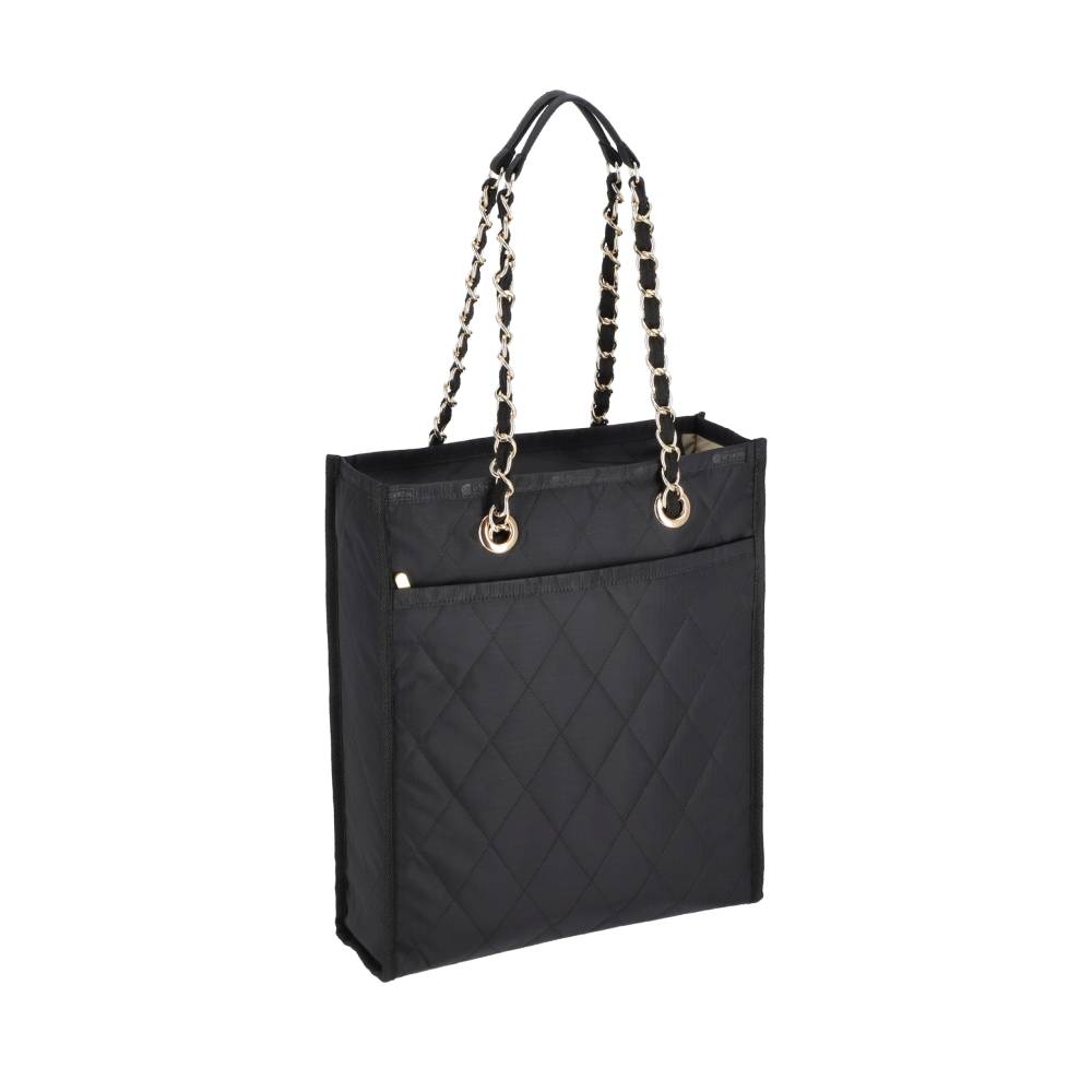 CHAIN N/S TOTE 鍊帶菱格托特包 - 午夜絎縫鍊飾