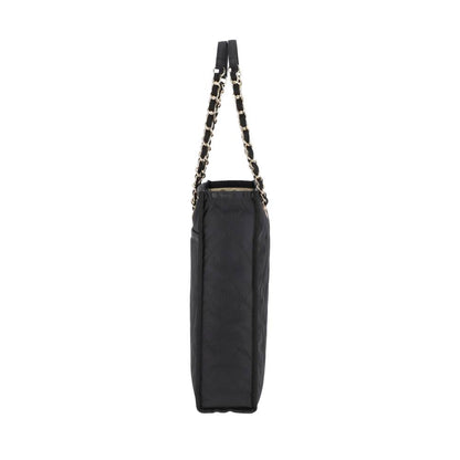 CHAIN N/S TOTE 鍊帶菱格托特包 - 午夜絎縫鍊飾
