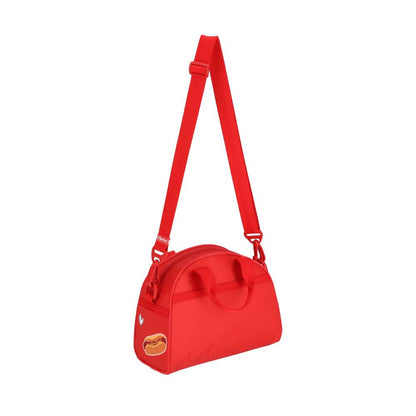 PW ROUND SM SATCHEL 小型半圓兩用包 - 火焰紅拼布貼紙