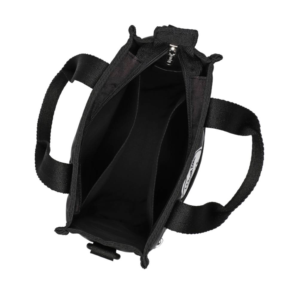 PW MINI N/S TOTE 迷你斜背手提兩用包 - 魅力黑拼布貼紙