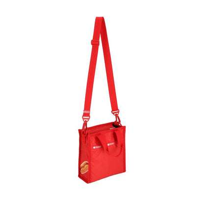 PW MINI N/S TOTE 迷你斜背手提兩用包 - 火焰紅拼布貼紙