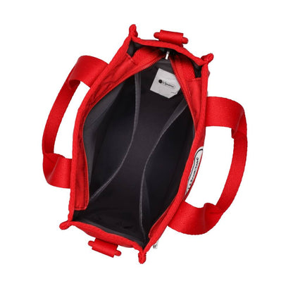 PW MINI N/S TOTE 迷你斜背手提兩用包 - 火焰紅拼布貼紙