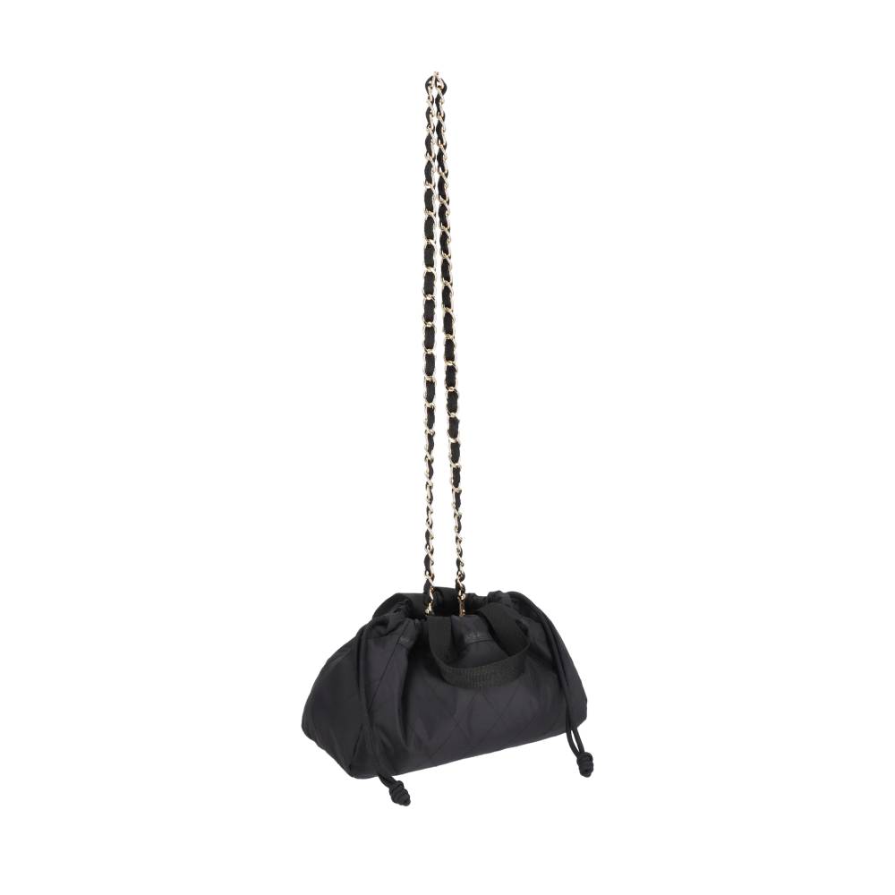 CHAIN E/W DRAWSTRING BAG 鍊帶抽繩兩用包 - 午夜絎縫鍊飾