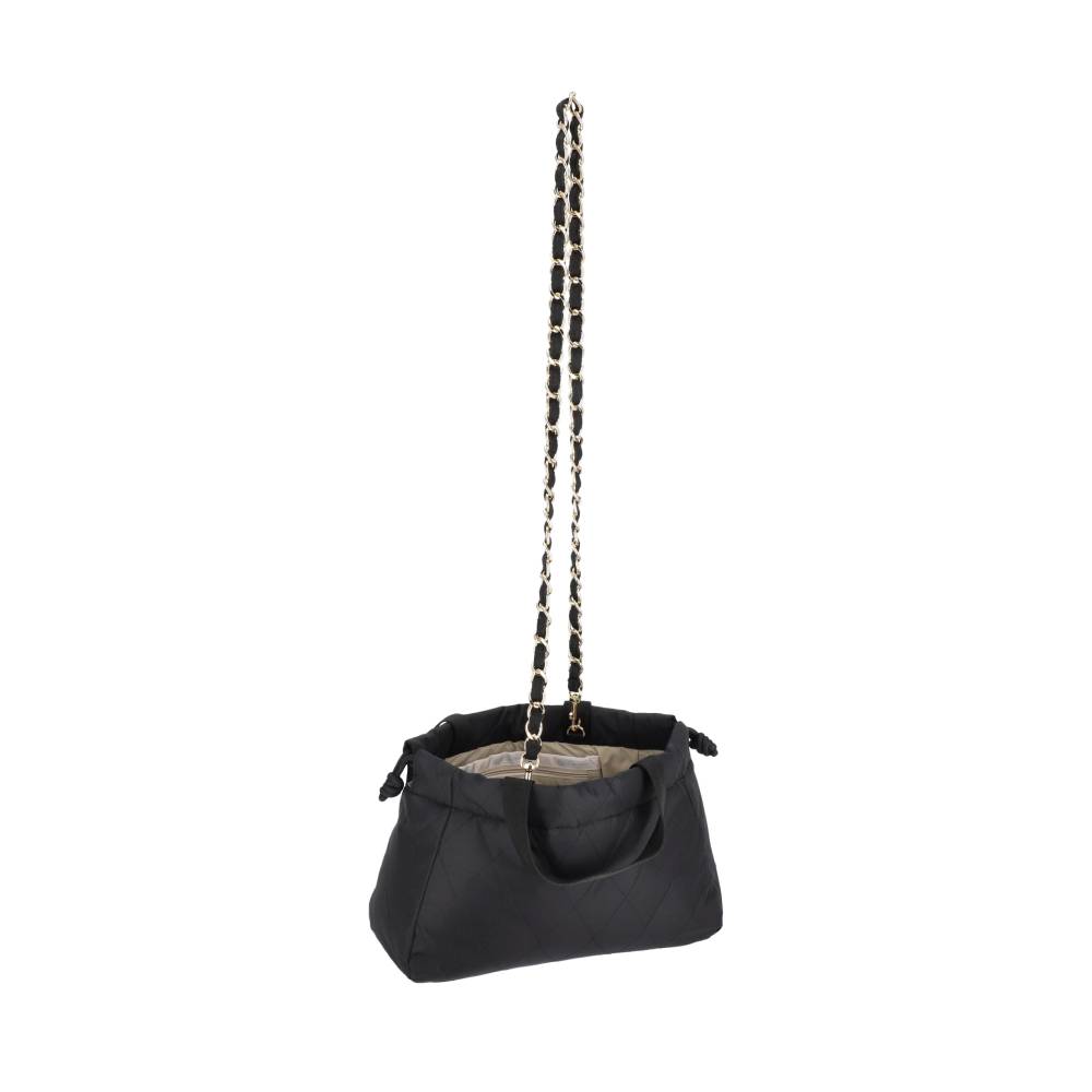 CHAIN E/W DRAWSTRING BAG 鍊帶抽繩兩用包 - 午夜絎縫鍊飾
