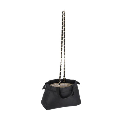 CHAIN E/W DRAWSTRING BAG 鍊帶抽繩兩用包 - 午夜絎縫鍊飾