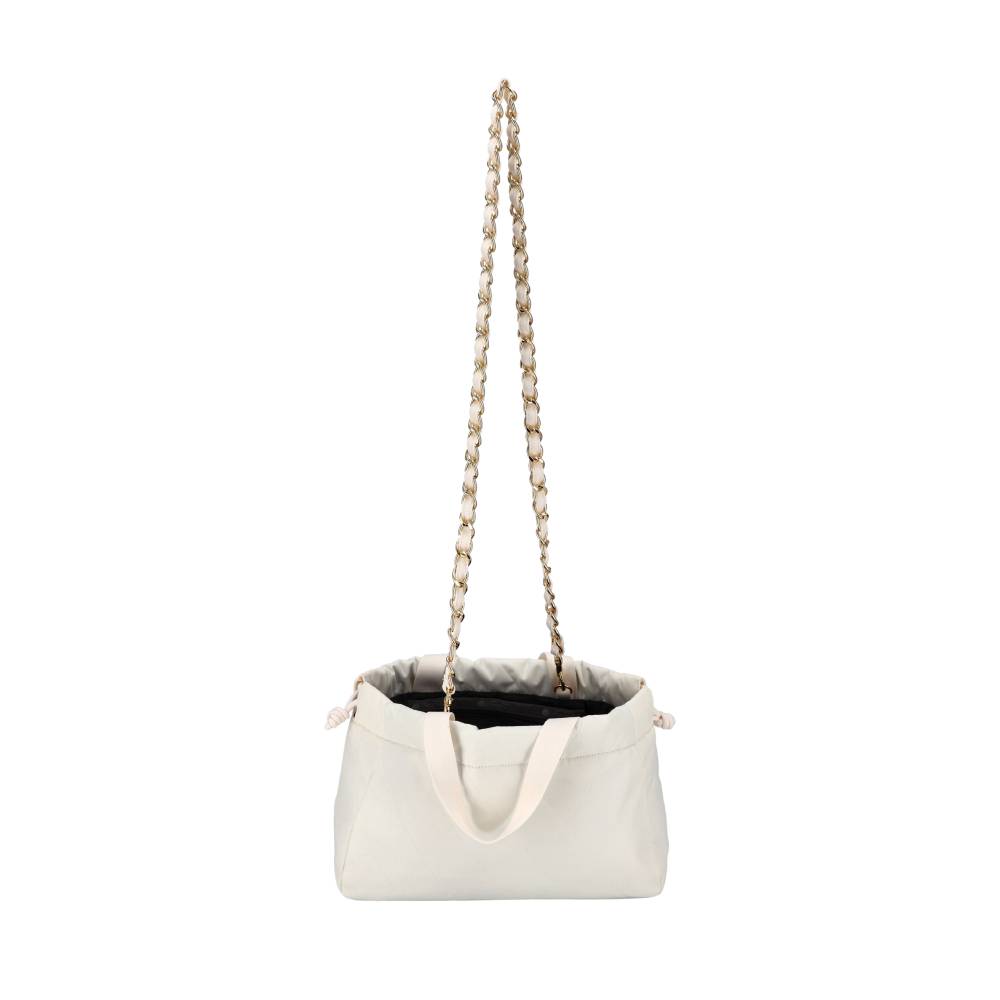 CHAIN E/W DRAWSTRING BAG 鍊帶抽繩兩用包 - 月光絎縫鍊飾
