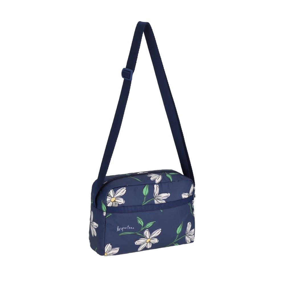 DANIELLA CROSSBODY 拉鍊斜背包 - 夜藍花卉