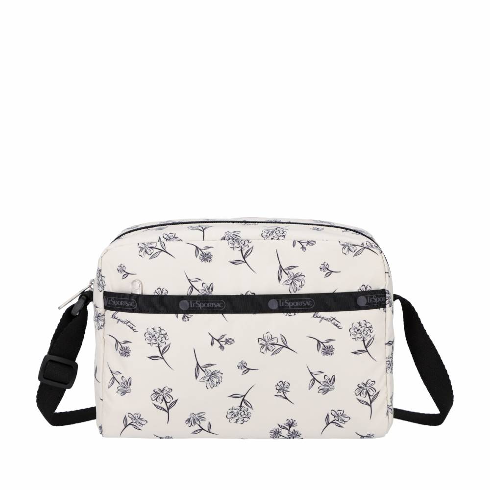 DANIELLA CROSSBODY 拉鍊斜背包 - 素描花卉