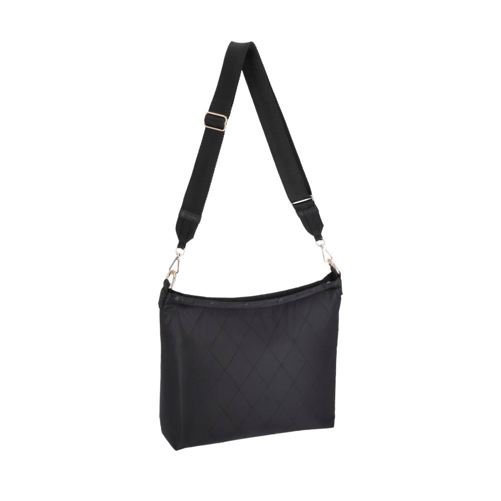 CHAIN MEDIUM ZIP SHOULDER 鏈帶肩背手提兩用包 - 午夜絎縫鍊飾