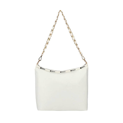 CHAIN MEDIUM ZIP SHOULDER 鏈帶肩背手提兩用包 - 月光絎縫鍊飾