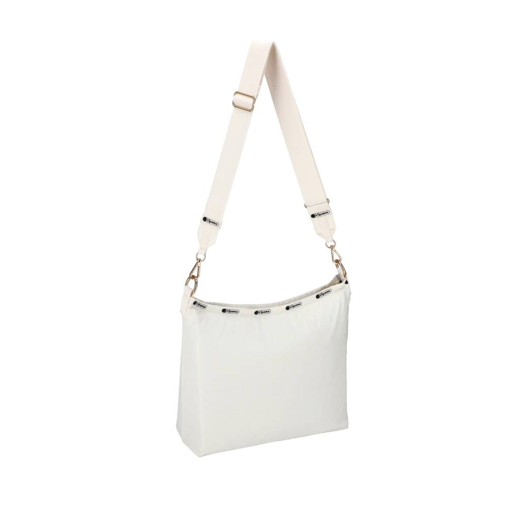 CHAIN MEDIUM ZIP SHOULDER 鏈帶肩背手提兩用包 - 月光絎縫鍊飾