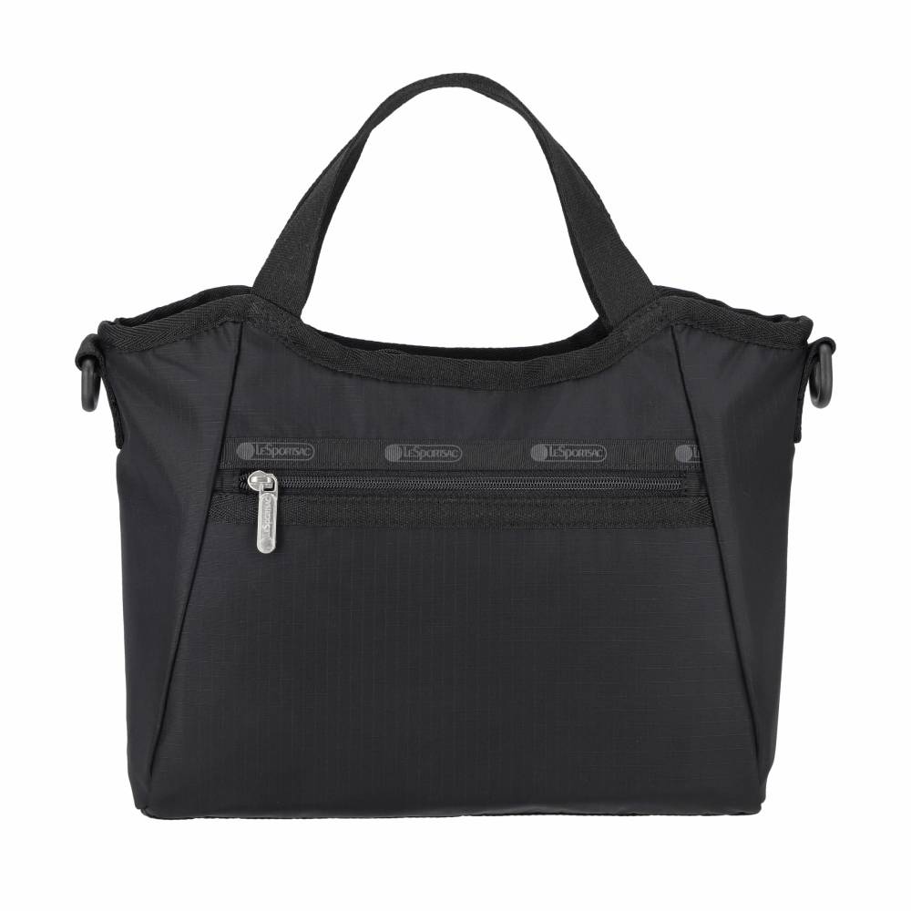 SM DOUBLE TOP HANDLE HOBO 雙提把小型斜背包 - 永恆黑