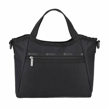 SM DOUBLE TOP HANDLE HOBO 雙提把小型斜背包 - 永恆黑