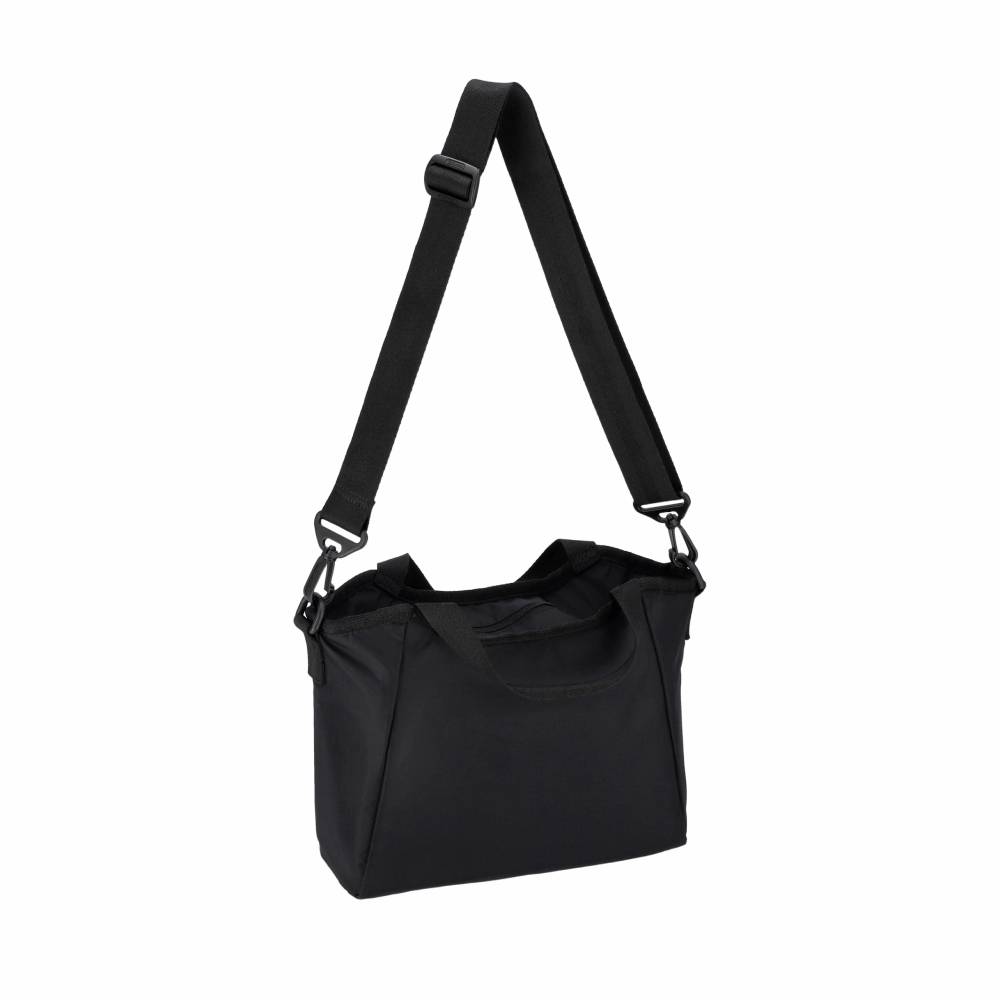SM DOUBLE TOP HANDLE HOBO 雙提把小型斜背包 - 永恆黑