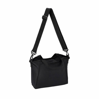 SM DOUBLE TOP HANDLE HOBO 雙提把小型斜背包 - 永恆黑