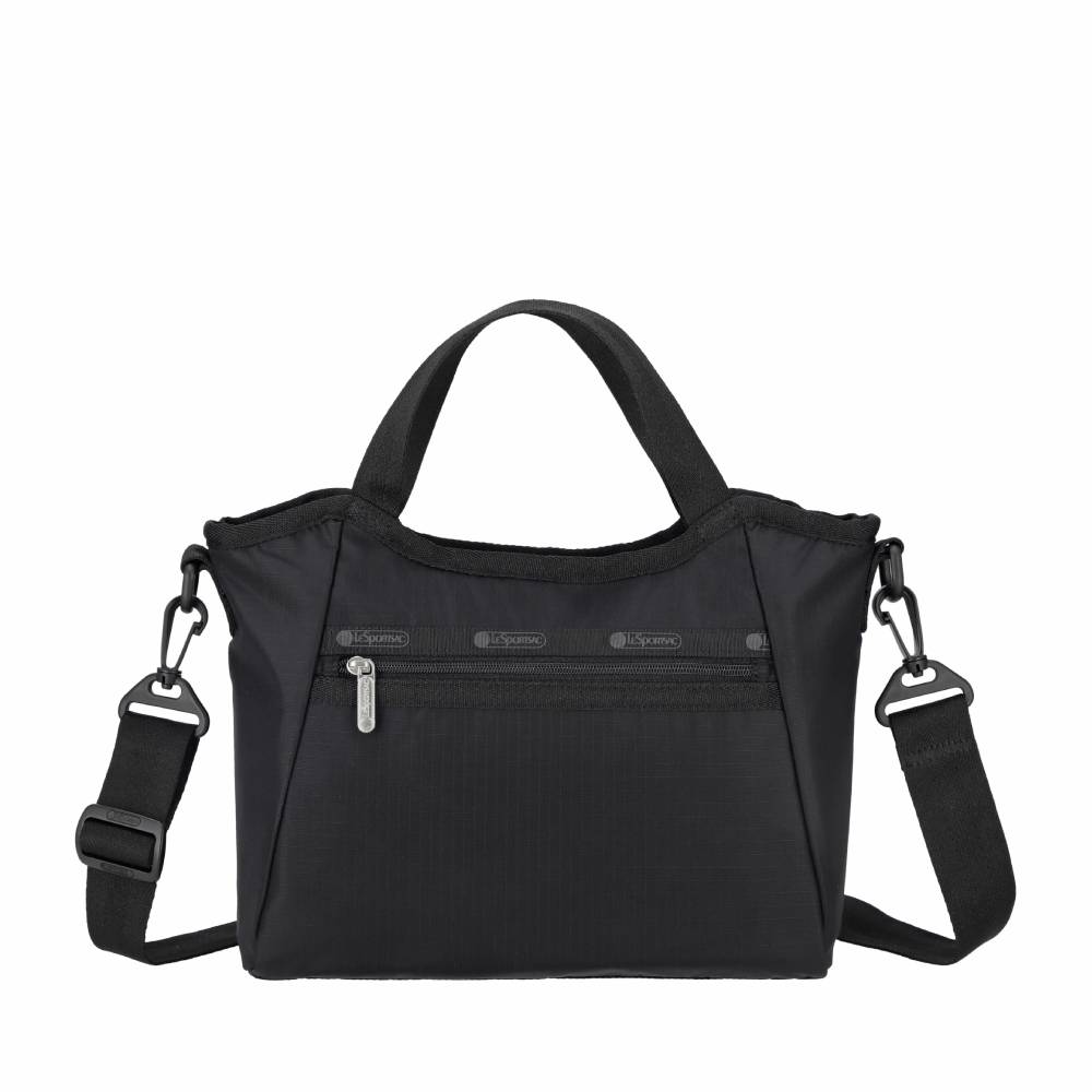 SM DOUBLE TOP HANDLE HOBO 雙提把小型斜背包 - 永恆黑