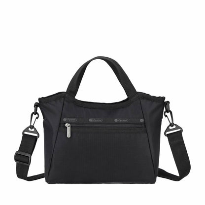 SM DOUBLE TOP HANDLE HOBO 雙提把小型斜背包 - 永恆黑