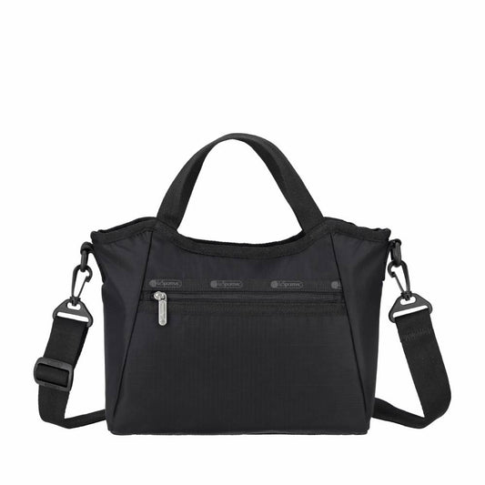 SM DOUBLE TOP HANDLE HOBO 雙提把小型斜背包 - 永恆黑