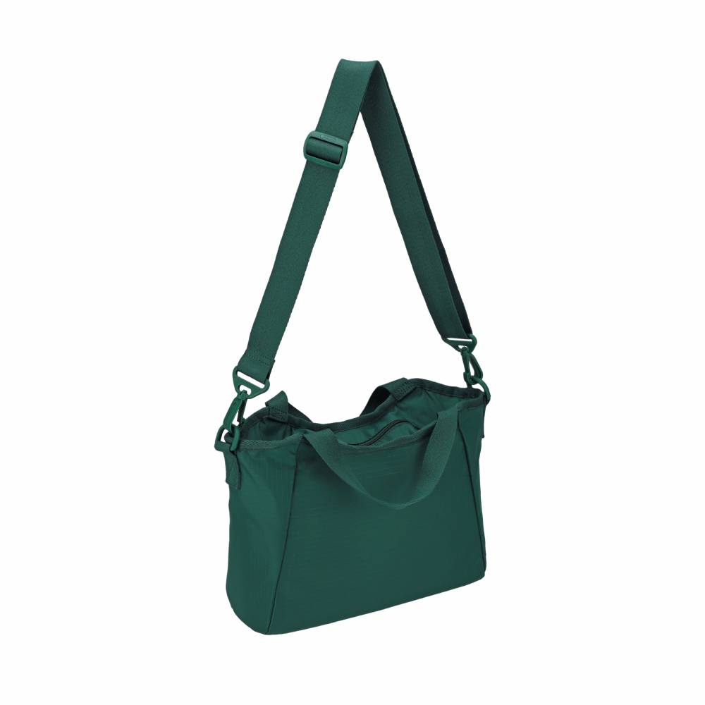 SM DOUBLE TOP HANDLE HOBO 雙提把小型斜背包 -  伊甸綠