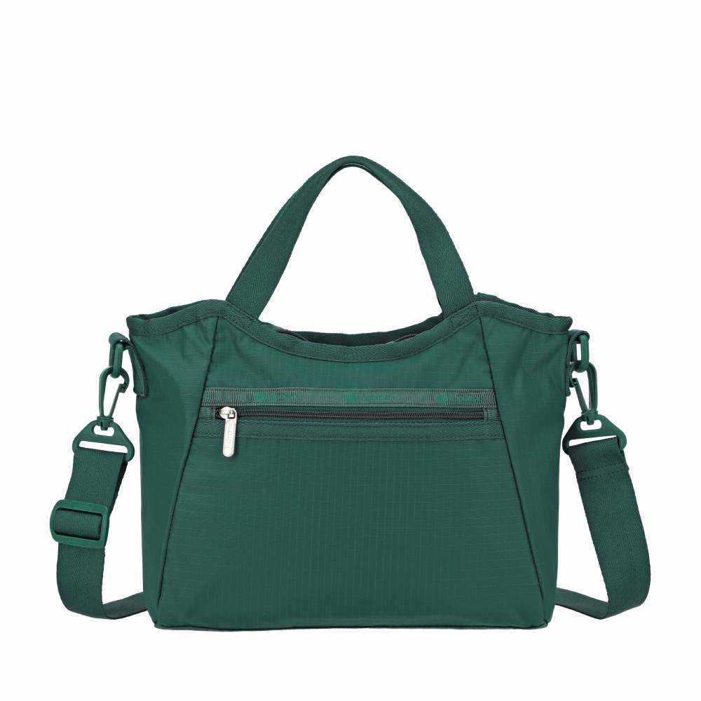 SM DOUBLE TOP HANDLE HOBO 雙提把小型斜背包 -  伊甸綠