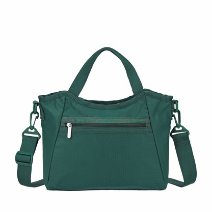 SM DOUBLE TOP HANDLE HOBO 雙提把小型斜背包 -  伊甸綠
