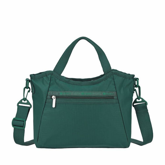 SM DOUBLE TOP HANDLE HOBO 雙提把小型斜背包 -  伊甸綠