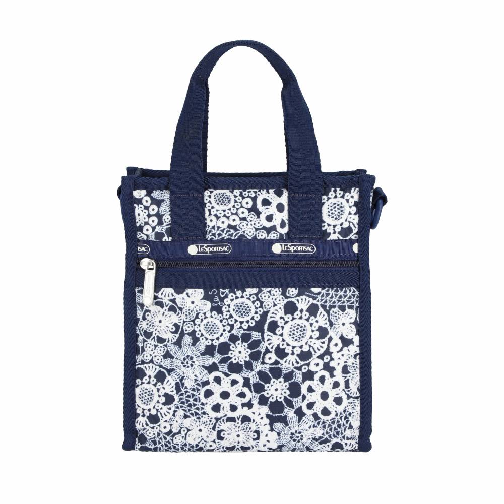MINI N/S TOTE 迷你方型托特包 - 花卉蕾絲