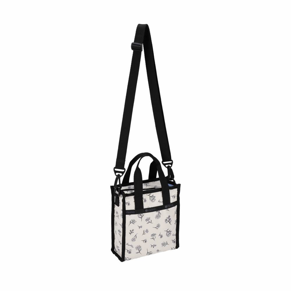 MINI N/S TOTE 迷你方型托特包 - 素描花卉