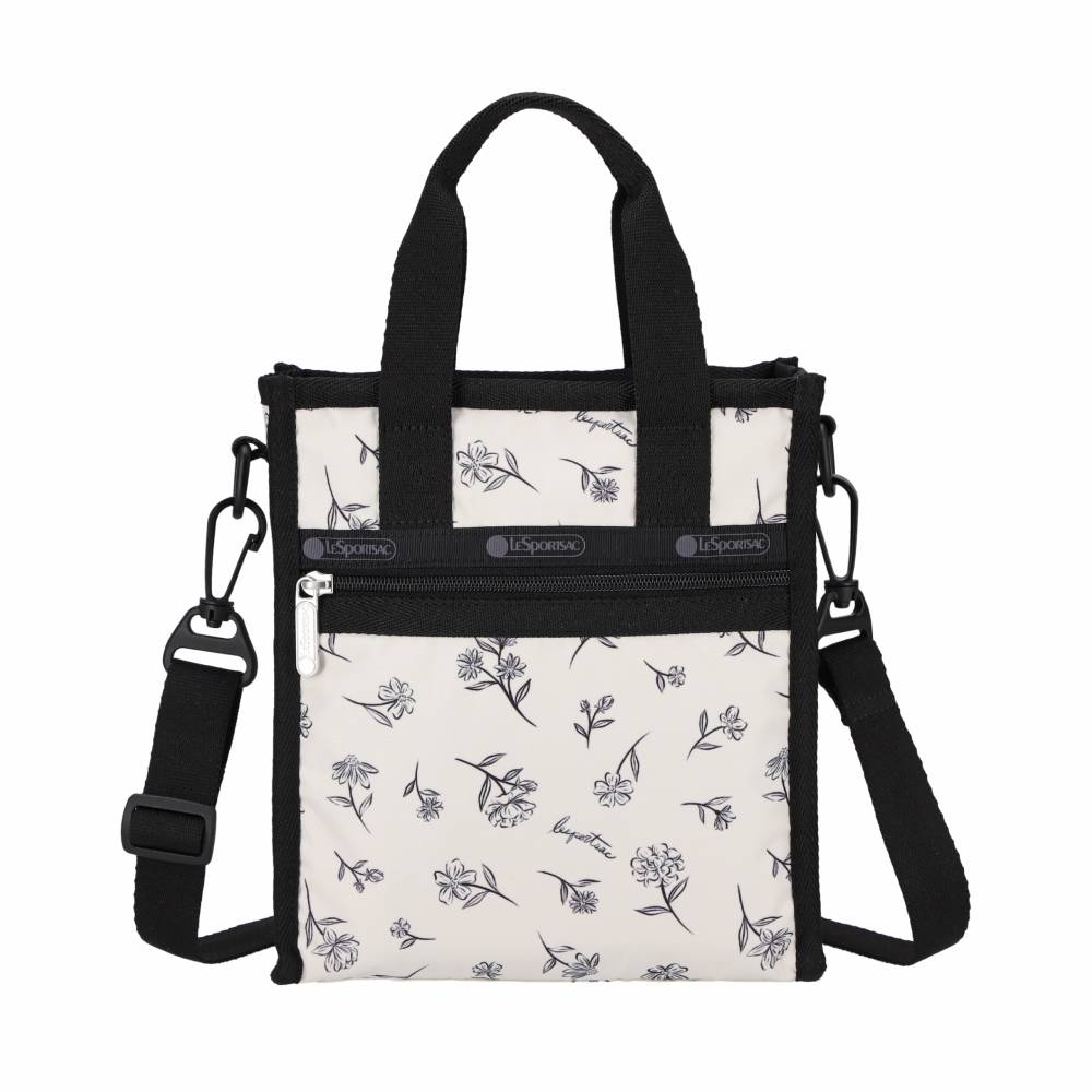 MINI N/S TOTE 迷你方型托特包 - 素描花卉