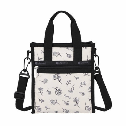 MINI N/S TOTE 迷你方型托特包 - 素描花卉