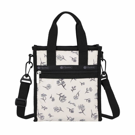 MINI N/S TOTE 迷你方型托特包 - 素描花卉
