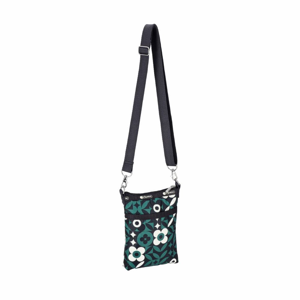 3 ZIP CROSSBODY 三層拉鍊斜背包 - 植物花磚