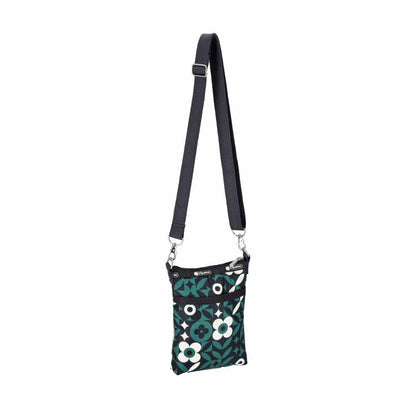3 ZIP CROSSBODY 三層拉鍊斜背包 - 植物花磚
