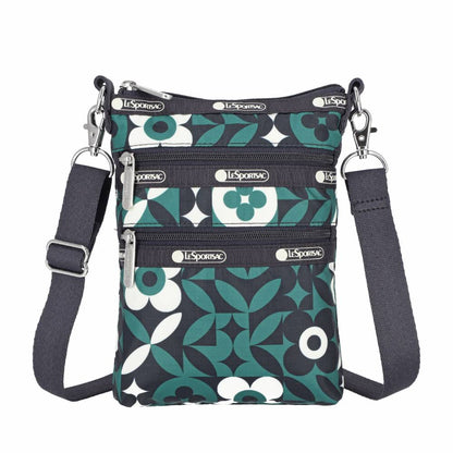 3 ZIP CROSSBODY 三層拉鍊斜背包 - 植物花磚