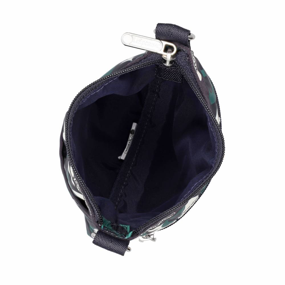 3 ZIP CROSSBODY 三層拉鍊斜背包 - 植物花磚