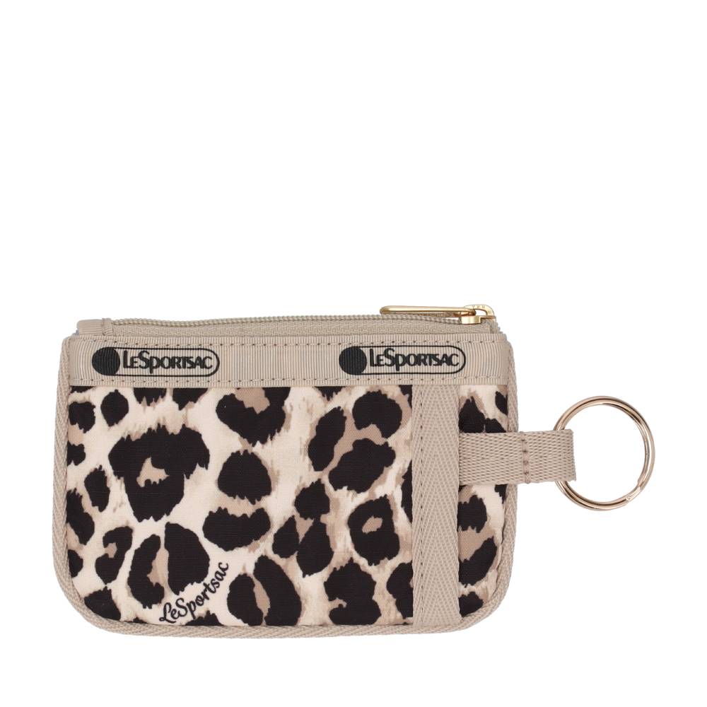 KEY CARD HOLDER 卡片零錢包 - 拿鐵豹紋