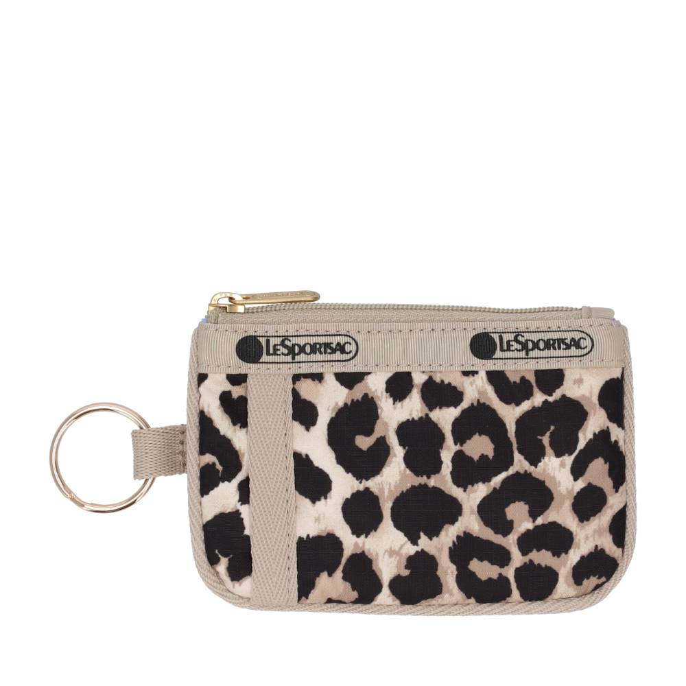 KEY CARD HOLDER 卡片零錢包 - 拿鐵豹紋
