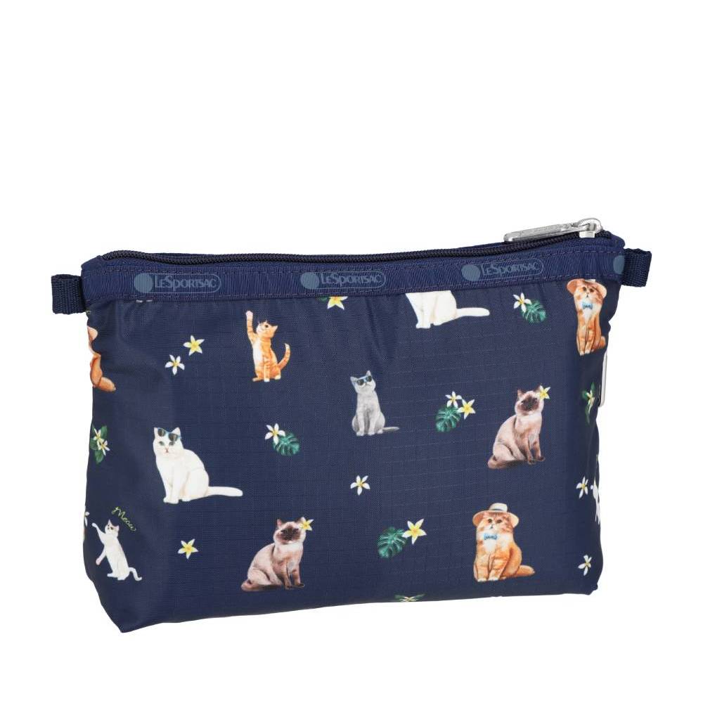 COSMETIC CLUTCH 雙層拉鍊化妝包 - 熱帶喵喵貓