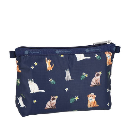 COSMETIC CLUTCH 雙層拉鍊化妝包 - 熱帶喵喵貓